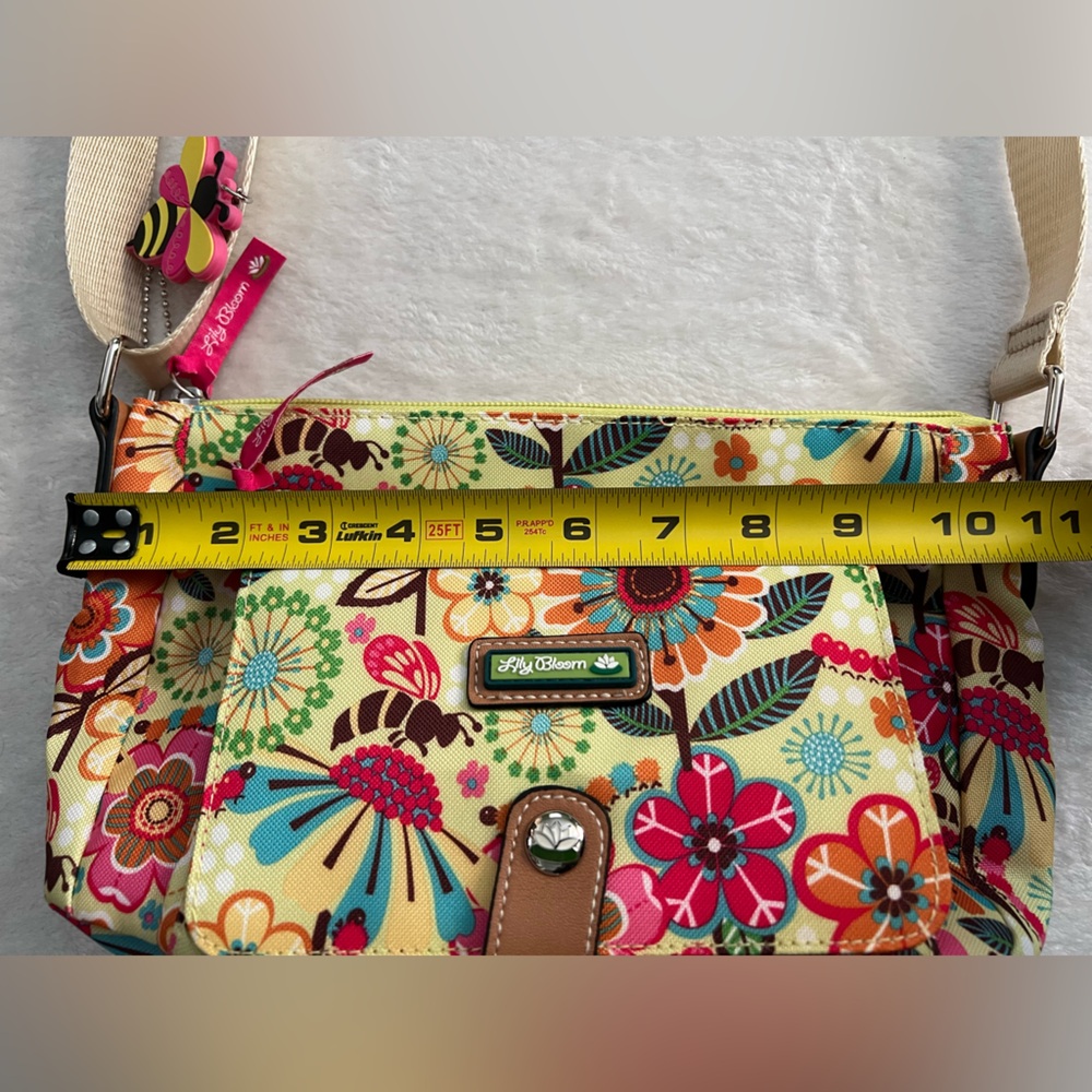 Lily Bloom Cristina Multicolor Busy Bee Floral Crossbody Bag Purse - Picture 15 of 16